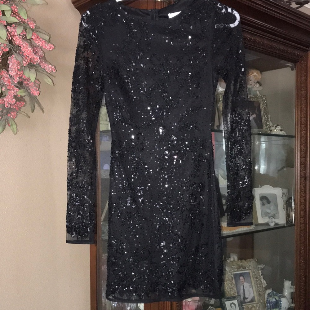 Altar’d State XS Elegant Black Sequin Dress - Picture 1 of 10